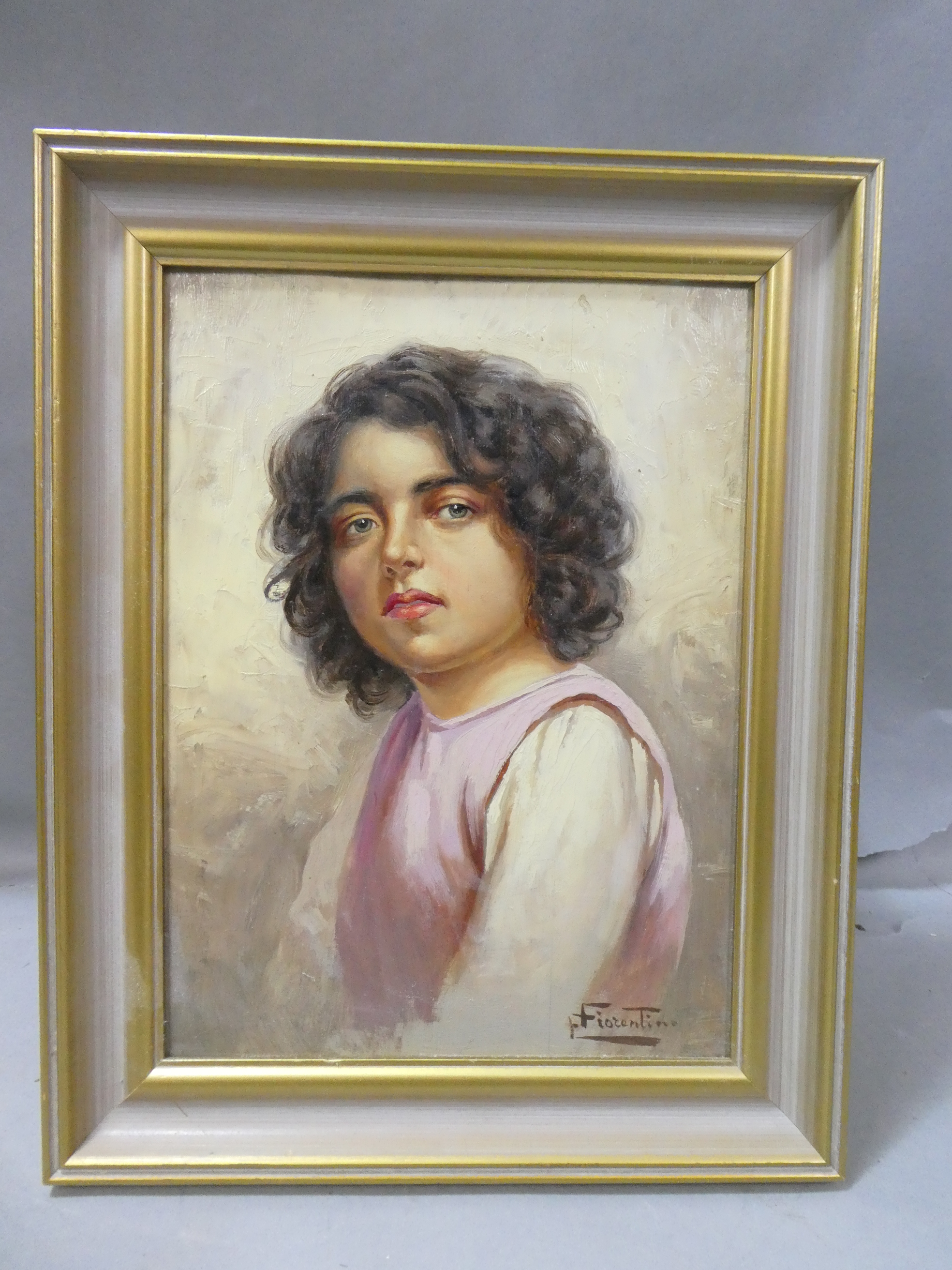 Antonio Enrico Fiorentino Portrait of Young Girl Oil Painting