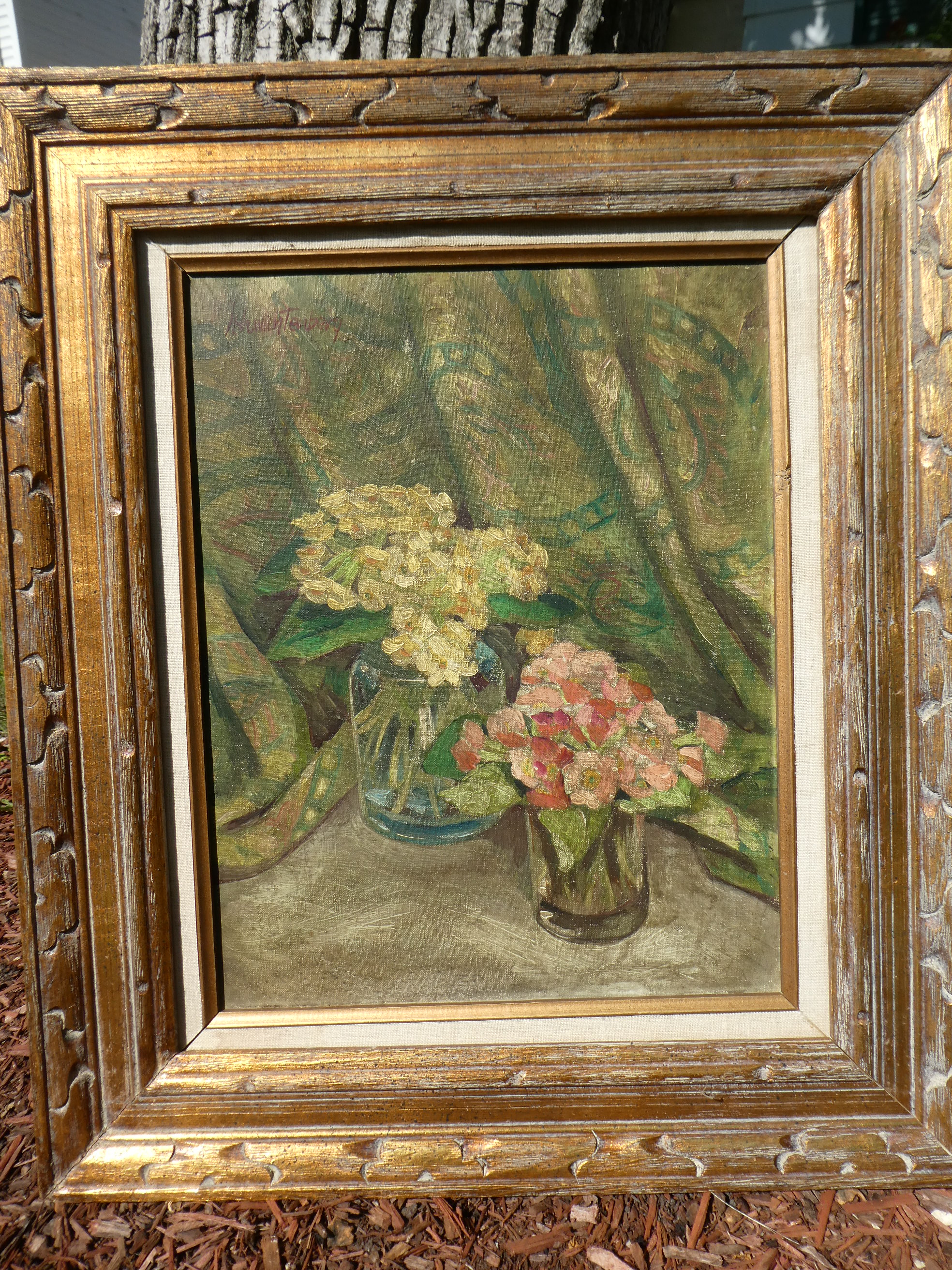 Signed Harwich Tenbery Floral Still-Life Oil Painting