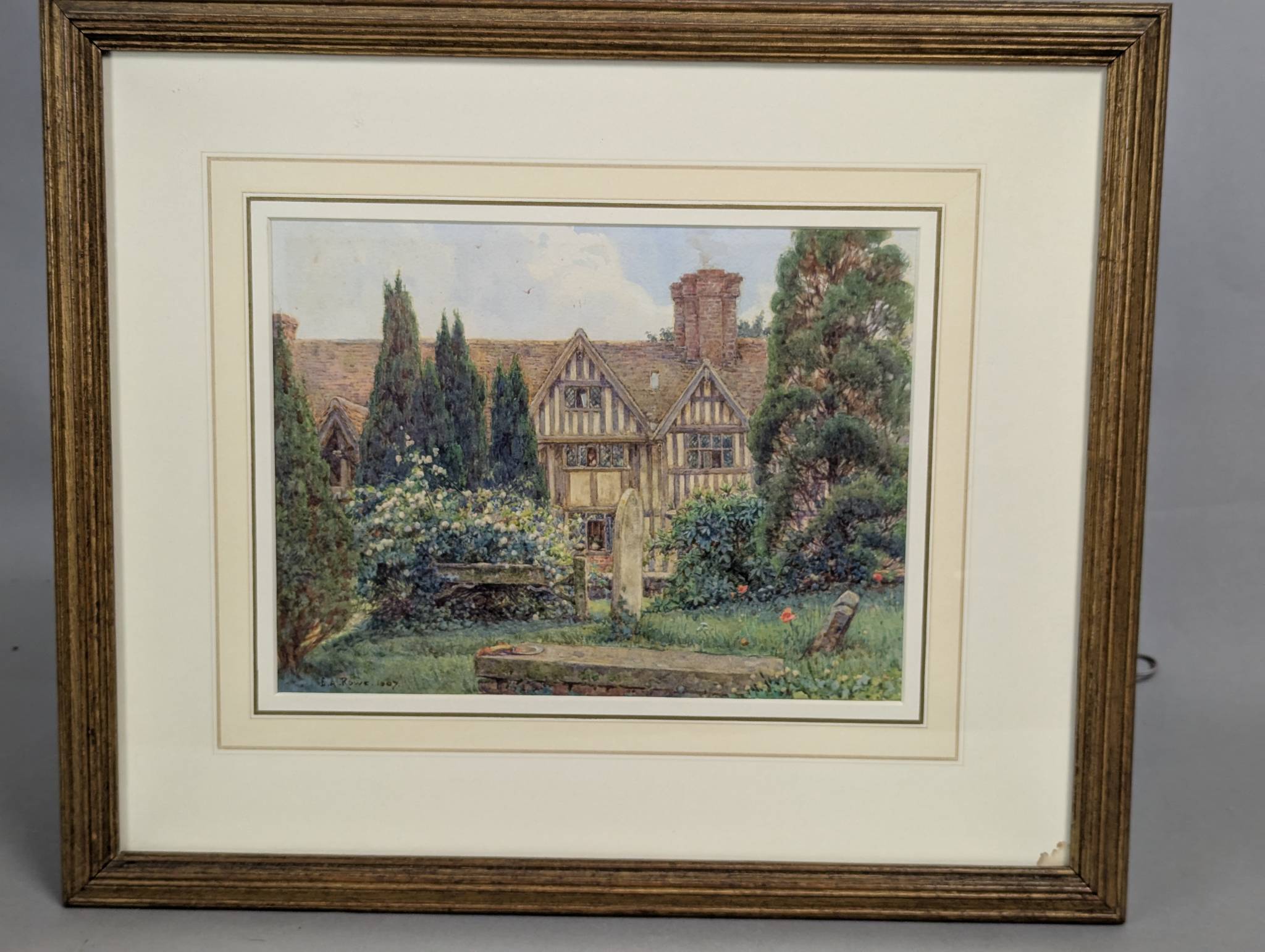 Watercolor of Godscacre by Ernest Arthur Rowe Signed  1907