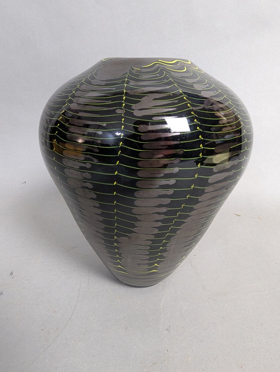Unique Hand Blown Art Glass Vase Modern Design Collectible Decor