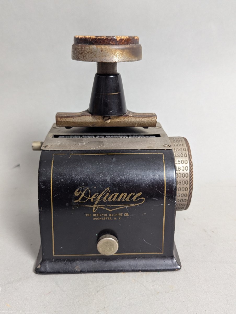Defiance Antique Check Protector Check Writer Office Steampunk Decor Collectible