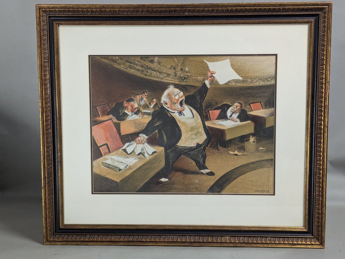 William Gropper The Senate Framed Lithograph Iconic American Art Social Realism