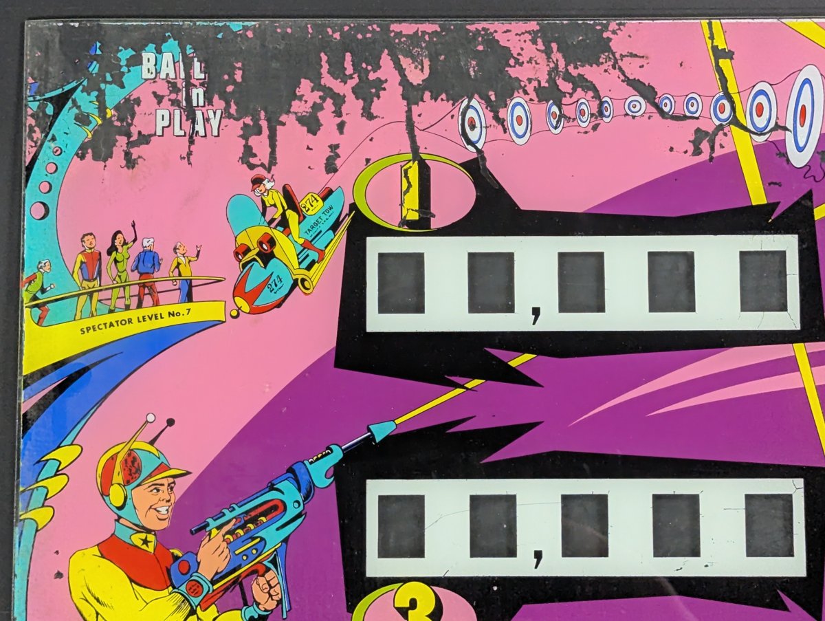 Gottlieb Target Alpha Pinball Machine Backglass by Gordon Morison Vintage Art 1976