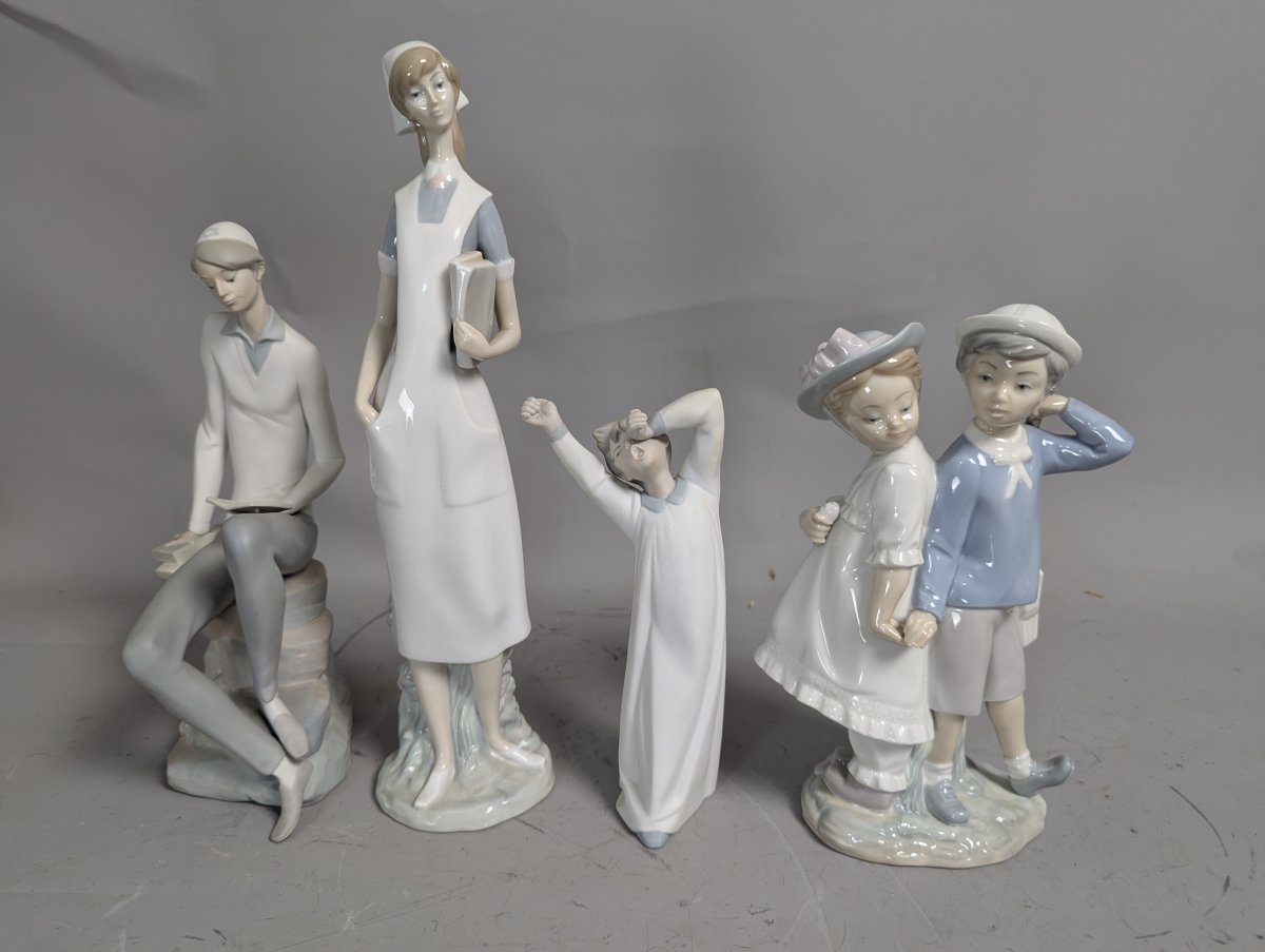 Lladró Porcelain Figurine Collection Hebrew Student Nurse Sleepy Boy Couple