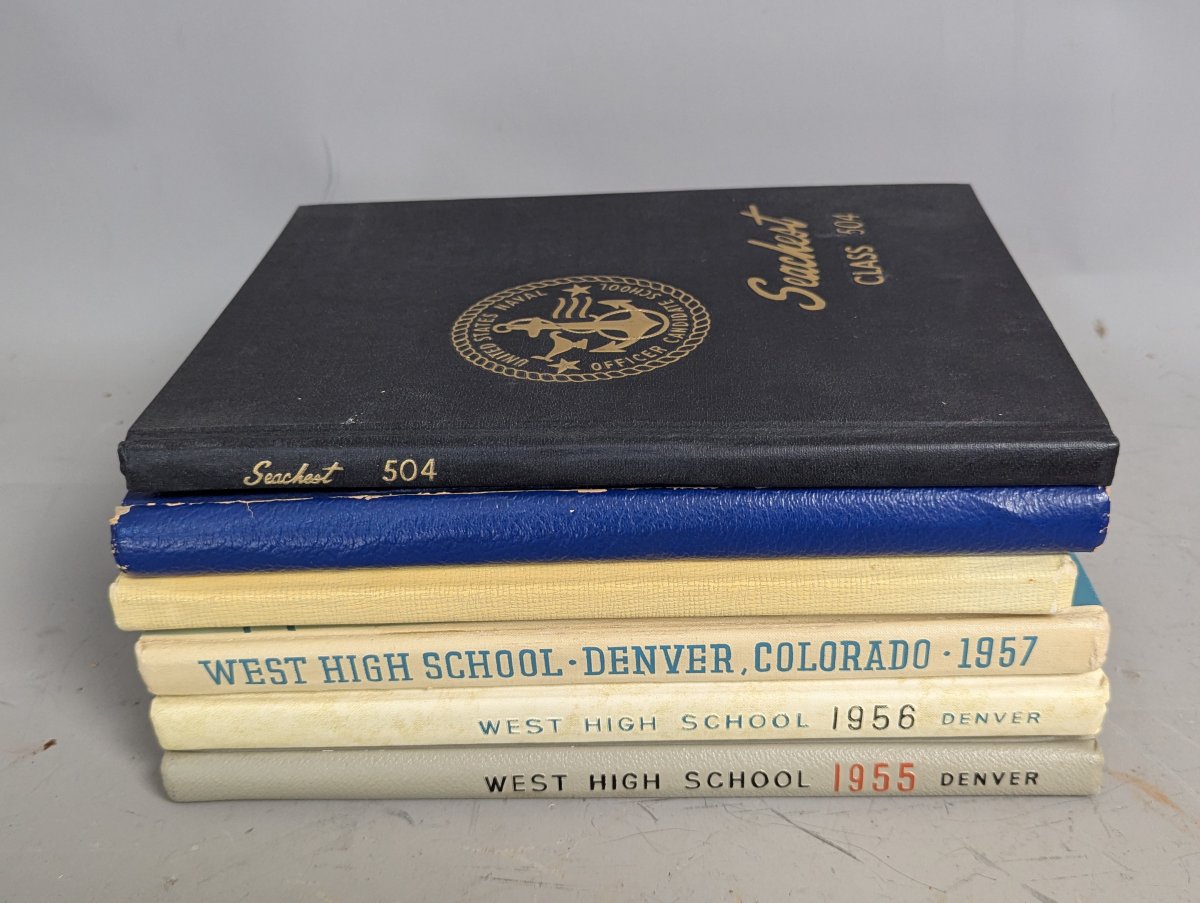 Vintage Yearbooks Collection Lot of 6 including West High School and Military History Books