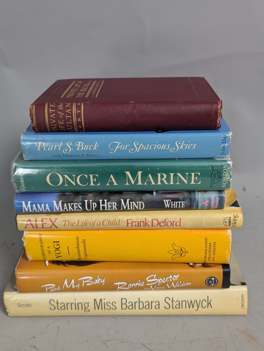 Lot of 8 Vintage Biographies Including Autobiography of a Yogi and Be My Baby