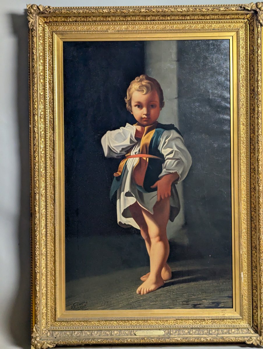 Vincenzo Ciappa 19th Century Oil Painting The Golden Prince Charming Portrait