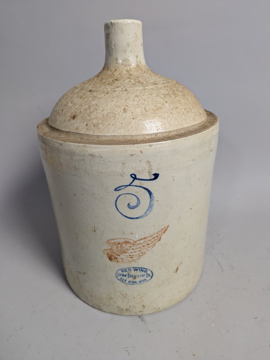 Vintage Red Wing Union Stoneware 5 Gallon Shoulder Jug Collectible Beauty