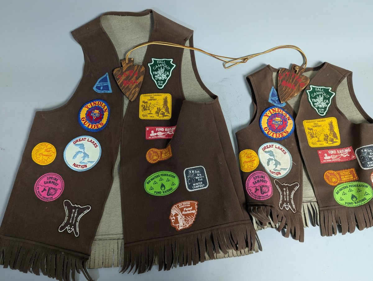 Vintage YMCA Indian Guides Father Son Vest Set Patches Adventure Program