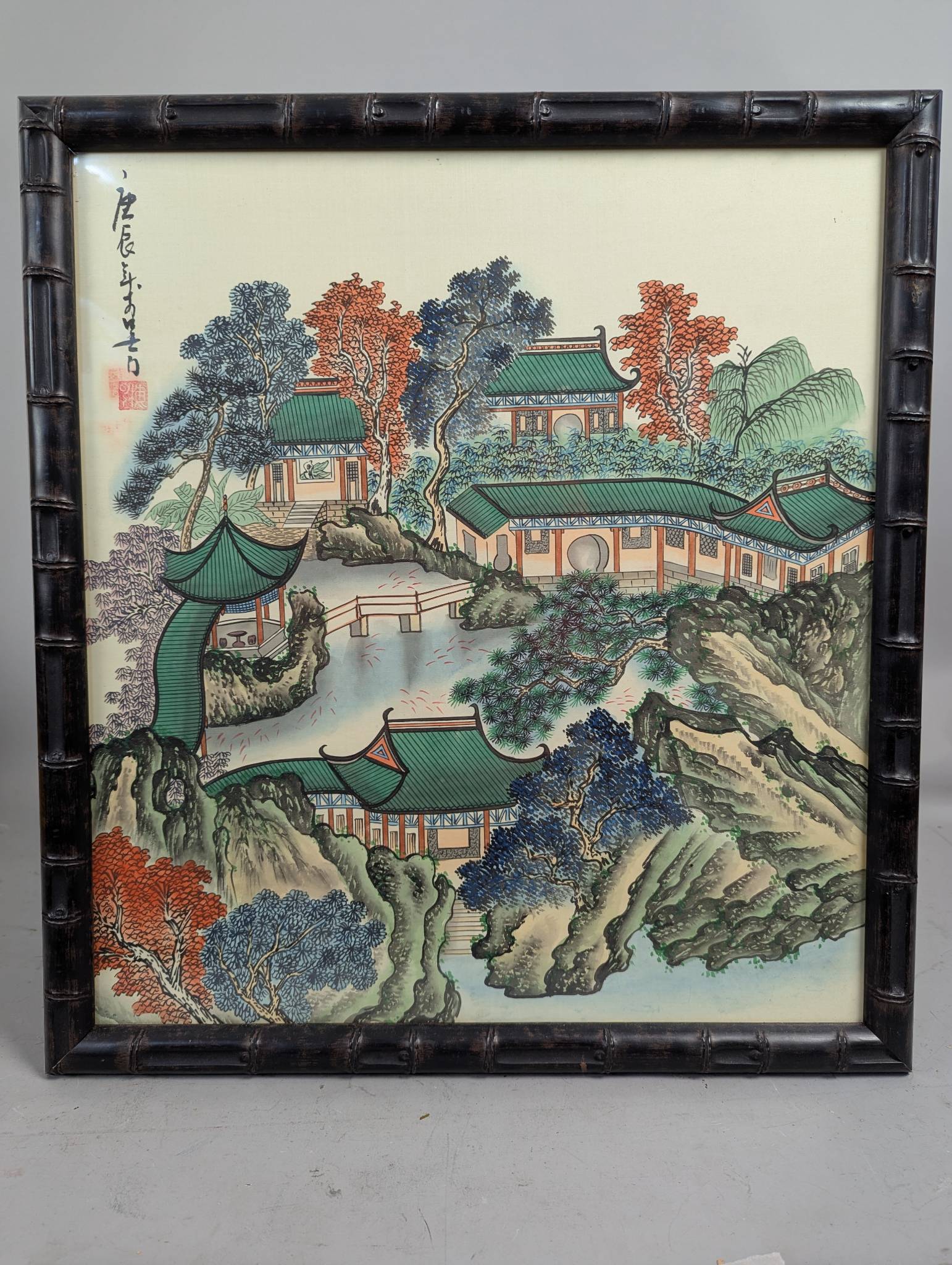 Chinese Painting in Yangcai Style with Multitude of Pastel Hues