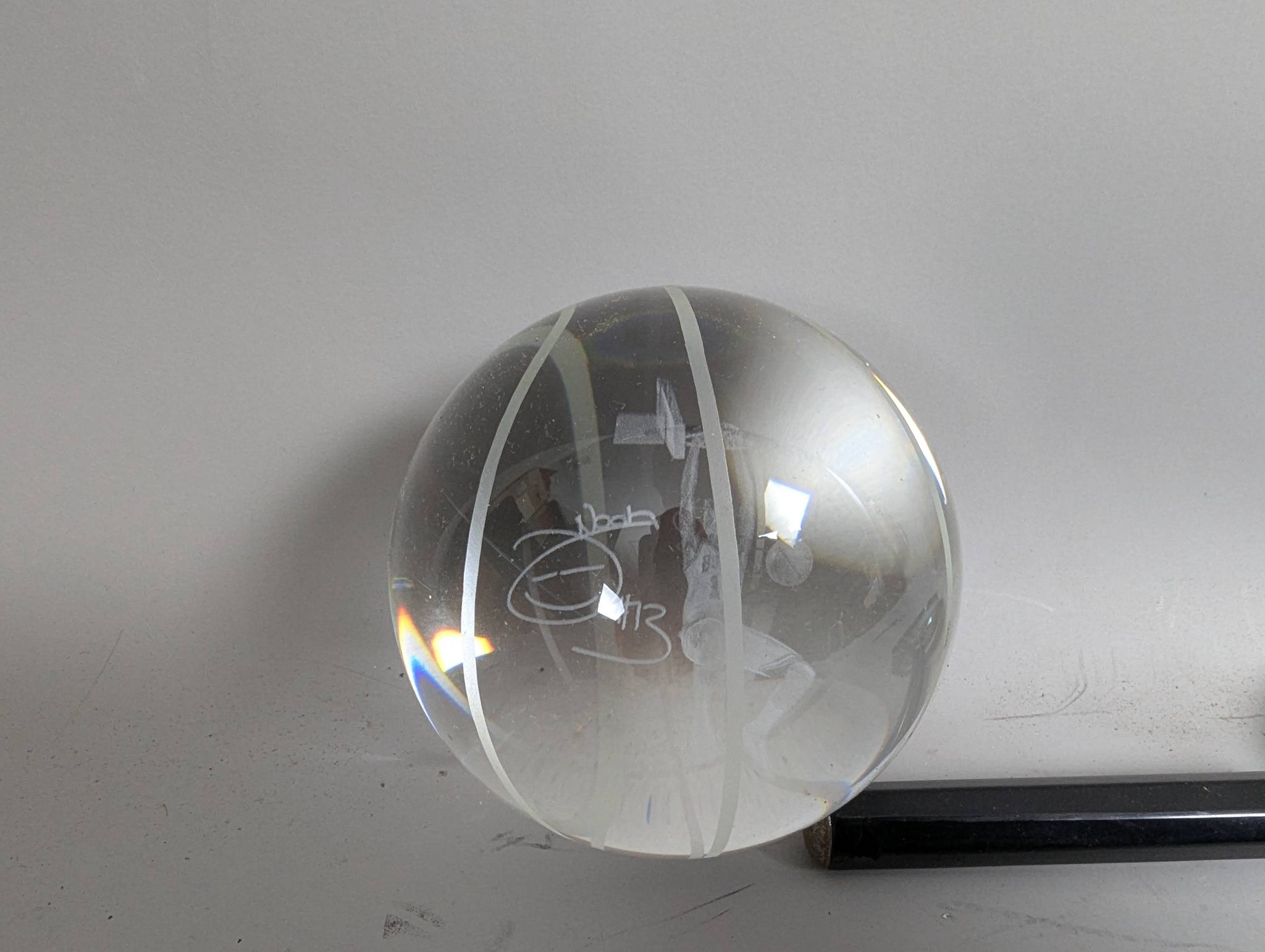 Crystal Basketball Paperweight with Etched Holographic Image Joakim Noah Chicago Bulls Player