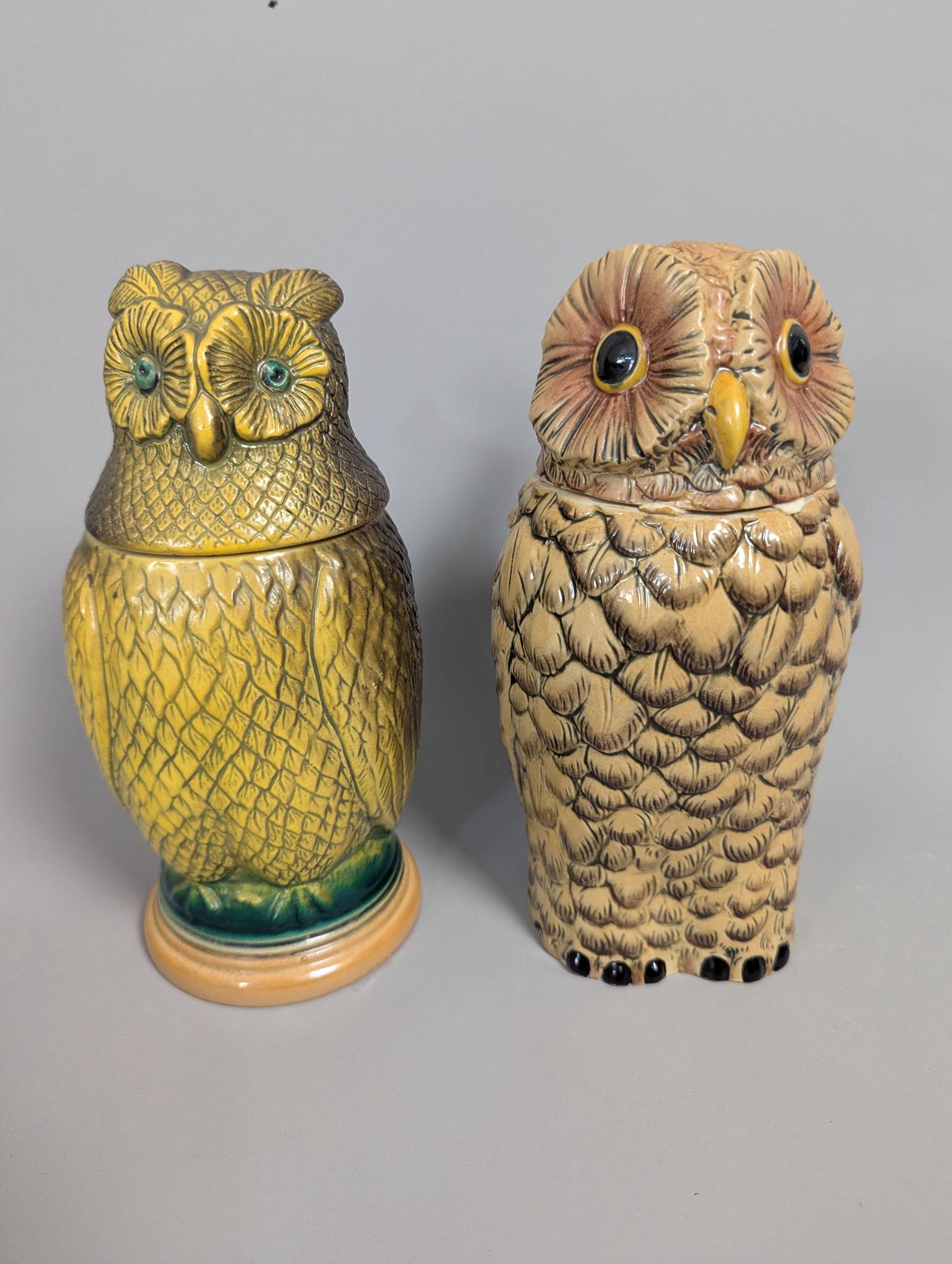 Matthias Girmscheid and Gerz German Ceramic Figural Owl Beer Steins