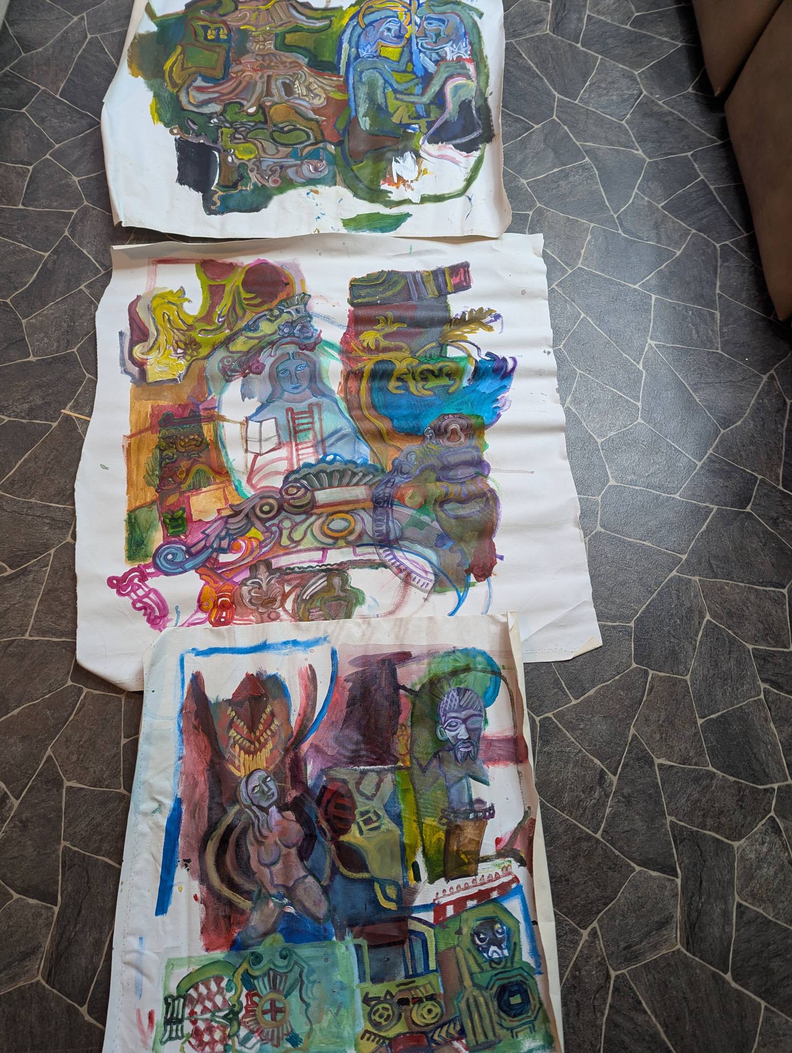 3 Abstract Pop Art Paintings by Robert Sabuda