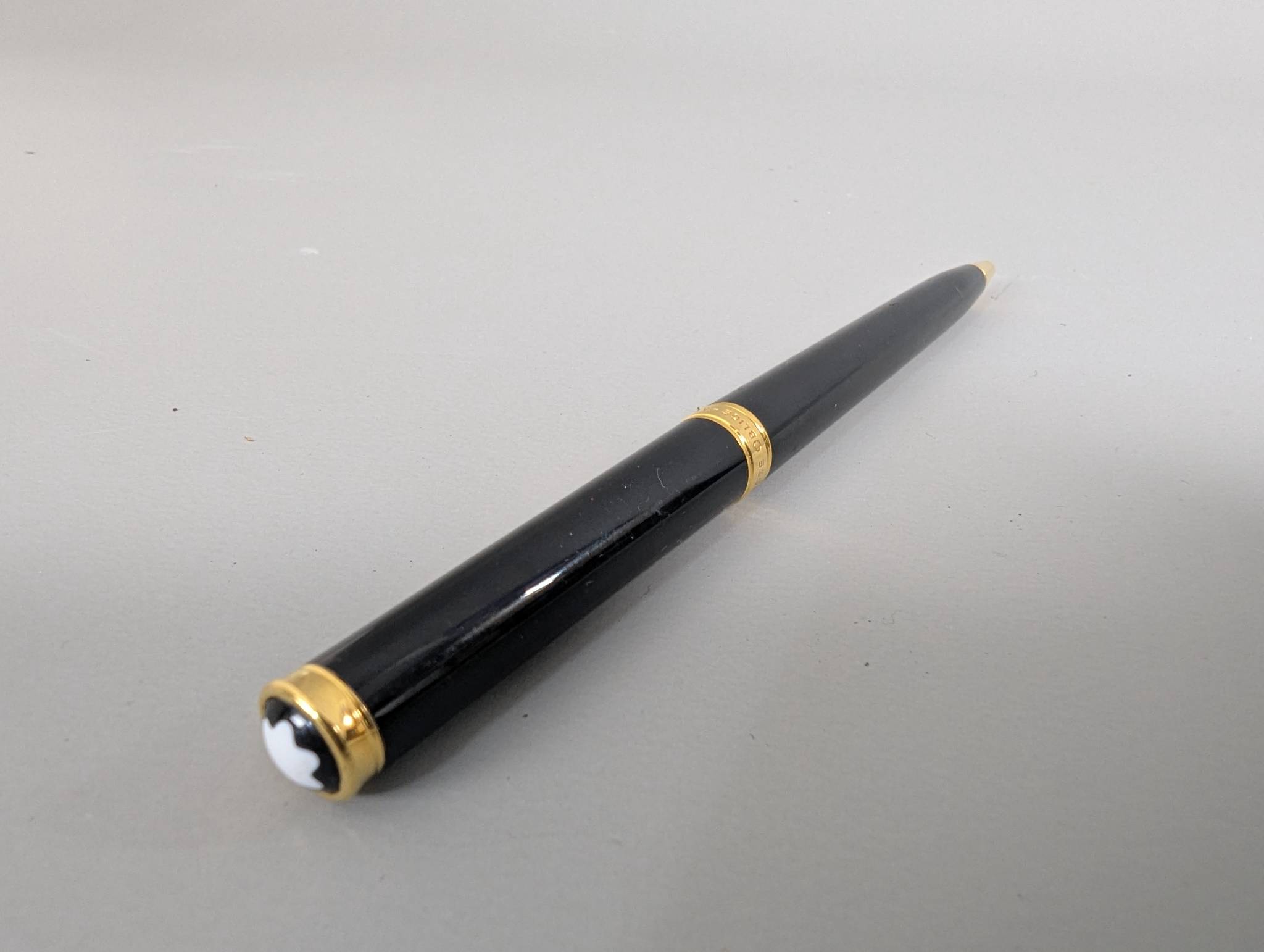 Mont Blanc Ballpoint Pen with Black and Gold Accents
