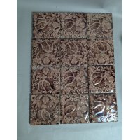 Set of 12 Antique Trent Tile Co. Grapevine Majolica Tiles Arts & Crafts Design