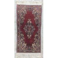 Vintage Handmade Persian Sarouk Wool Rug Soft Touch 2x4 Entryway Kitchen Decorative