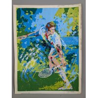 Tad Tanaba Tennis Player Serigraph Vibrant Colors Abstract Sports Art Unframed