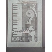 Wm S. O'Donnell Jr. Chicago Grand-Tour Etched Glass Art Panel 25 x 35 Jazz Theme