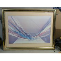 Ede de Waal Signed Abstract Serigraph Dynamic 1980s Art Framed Print