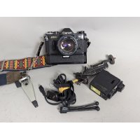 Canon AE-1 35mm SLR Film Camera Bundle with 50mm 1.4 Lens Power Winder Accessories
