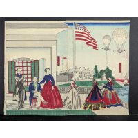 Utagawa Yoshitora Japanese Woodblock Print Diptych, original 19th century, Incomplete Triptych