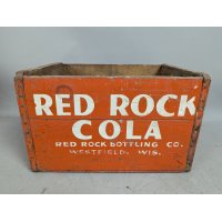 Vintage Red Rock Cola Wooden Crate Advertising Collectible from Westfield Wisconsin