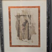 Media Artwork With Copper-Toned Border and Custom Frame