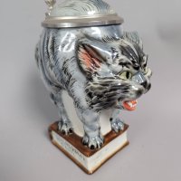 E Bohne Sohne Porcelain Tomcat Stein Cat on a Book