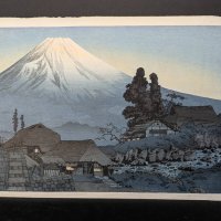Japanese Woodblock Print by Shotei Hiroaki Depicting Mount Fuji