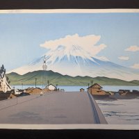 Japanese Woodblock Print by Tomikichiro Tokuriki Depicting Mount Fuji