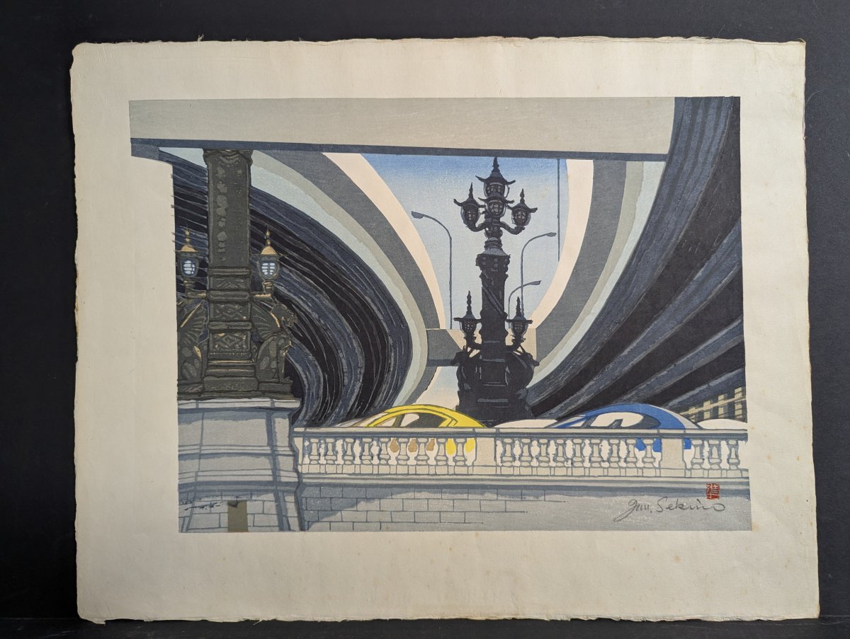 Jun'ichirō Sekino Nihonbashi Japanese Woodblock Print Signed Japanese Art Landscape