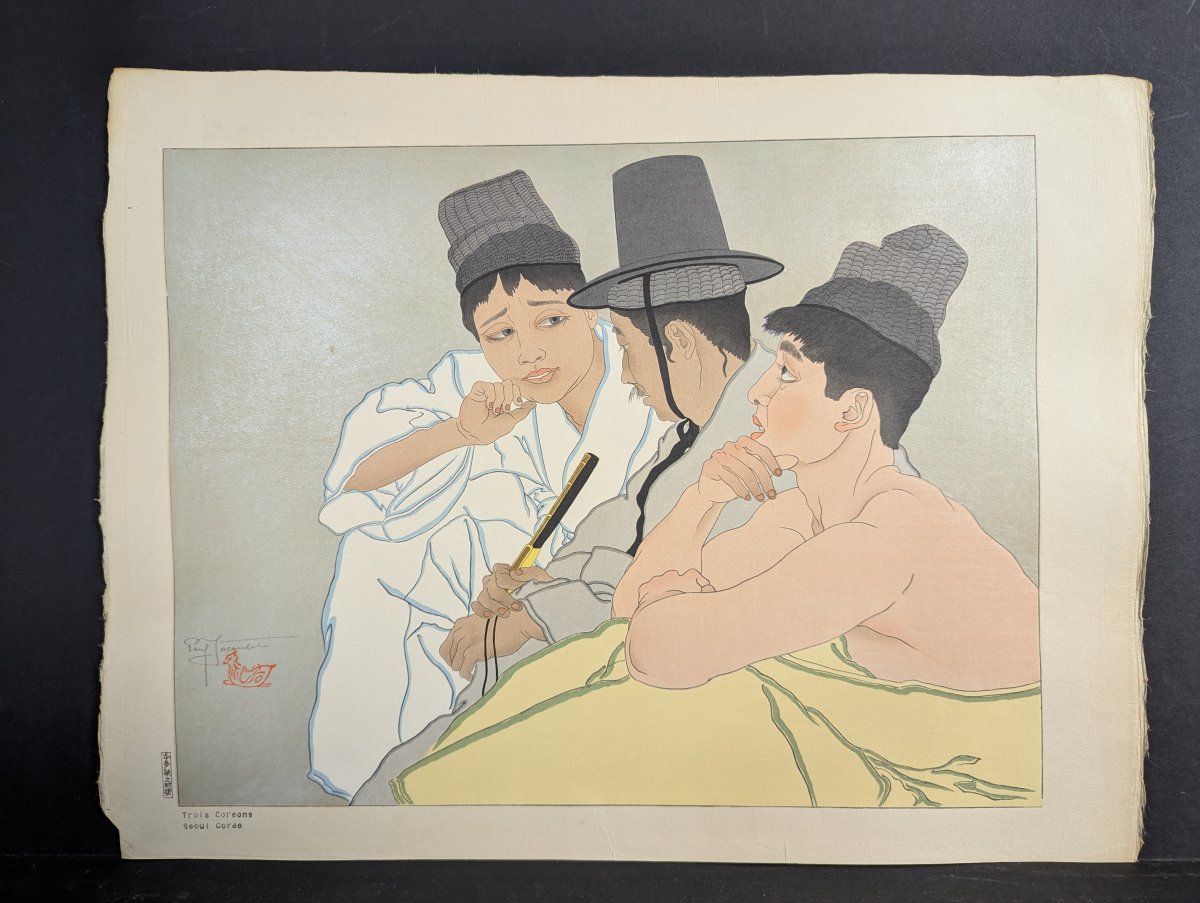Paul Jacoulet Japanese Woodblock Print Trois Coreens Seoul Coree Japanese Art
