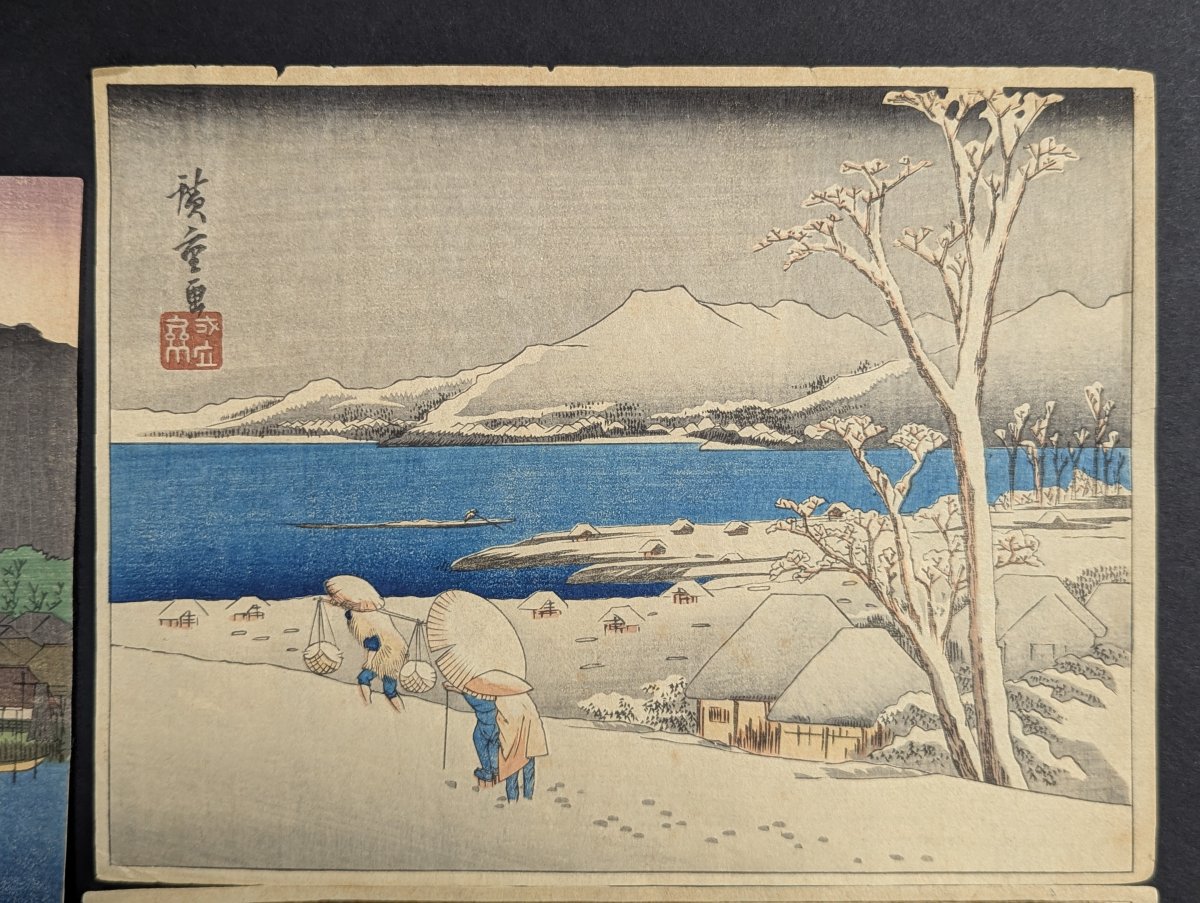 Japanese Woodblock Print Reproductions by Hiroshige - Chuban and Postcard Size Collection