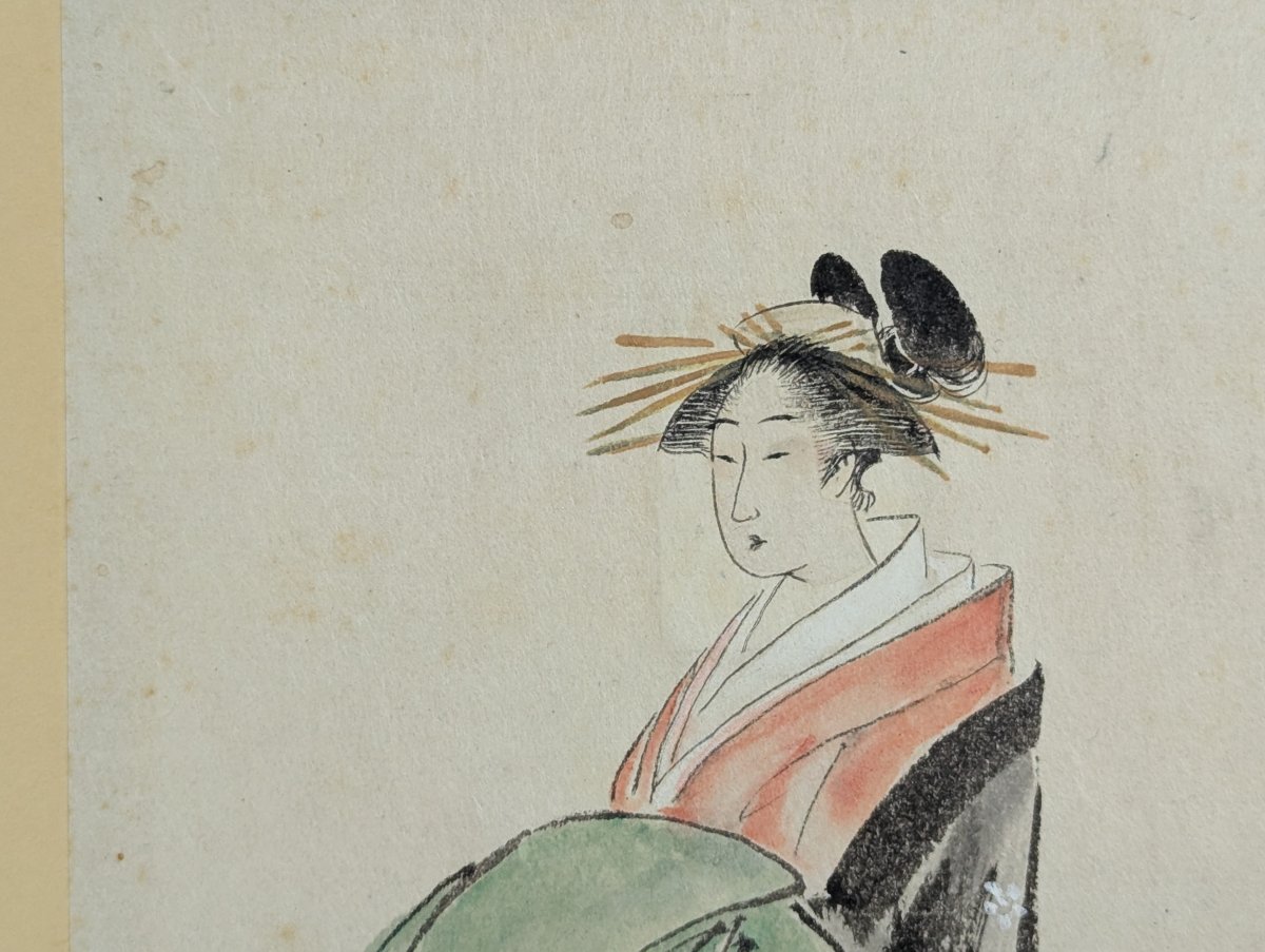 Anonymous Japanese Woodblock Print Ukiyo-e Style Two Women