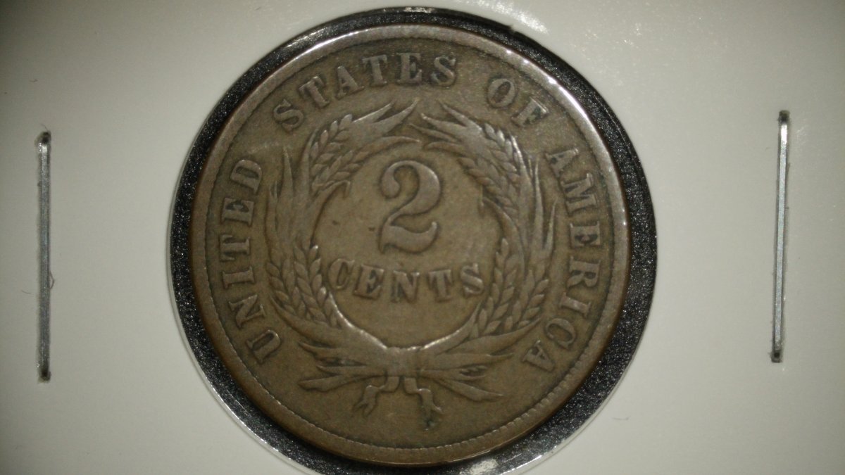 1864 Two Cent Piece Double Die Reverse DDR V.F. Collectible Coin