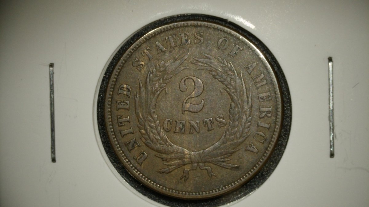 1864 Two Cent Piece VF by James B. Longacre - Large Motto - US Mint Coin