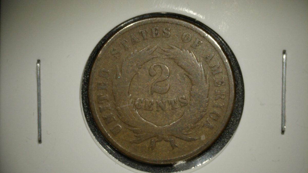 1865 Two Cent Piece AG About Good Coin by James B. Longacre - U.S. Mint