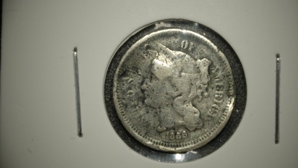 1866 Nickel Three-Cent Piece by James B. Longacre Good (G) Coin
