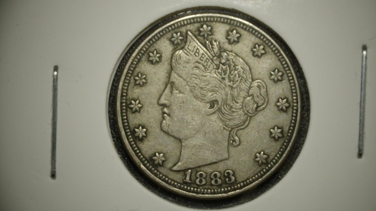 1883 Liberty Head V Nickel No CENTS Very Fine VF Charles E. Barber