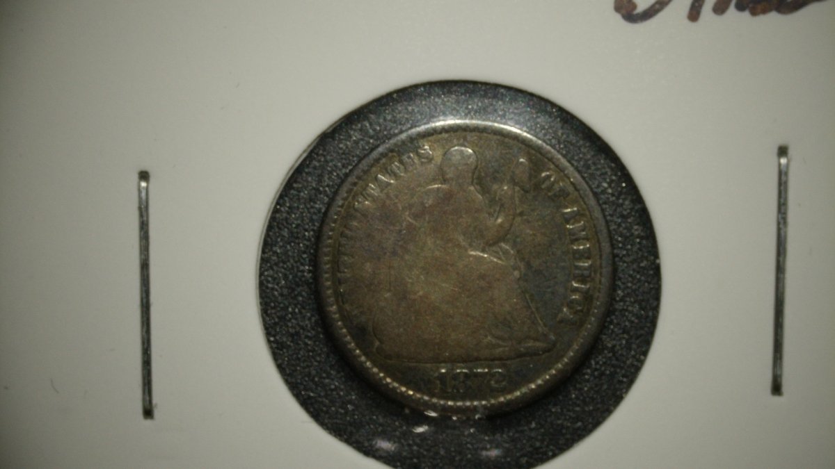 1872 Seated Liberty Half Dime Christian Gobrecht About Good AG Silver Coin