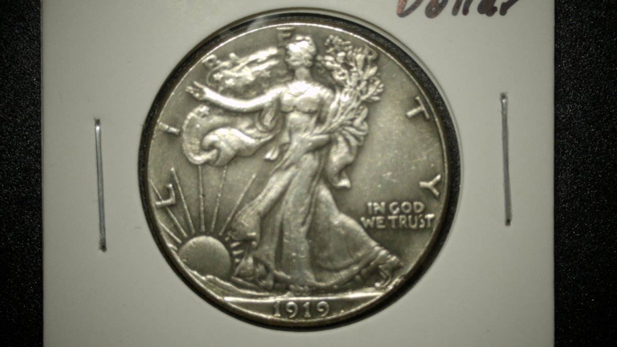 1919-D Walking Liberty Half Dollar Extra Fine by Adolph A. Weinman