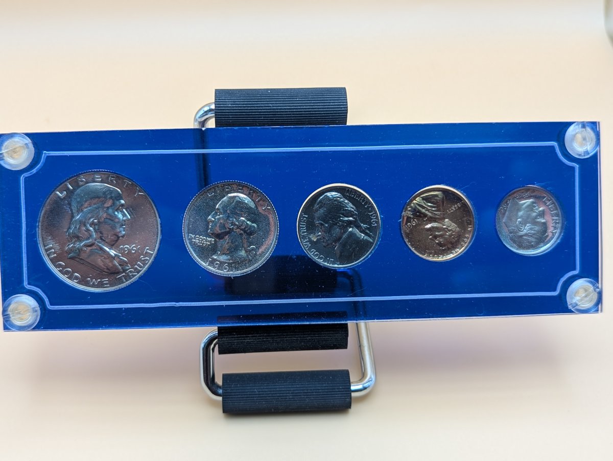 1961 US Mint Proof Set (90% Silver) - Excellent Condition - 5 Coin Set