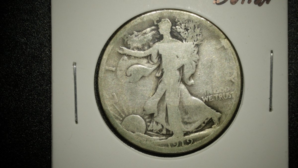 1919-D Walking Liberty Half Dollar AG by Adolph A. Weinman - Key Date Coin