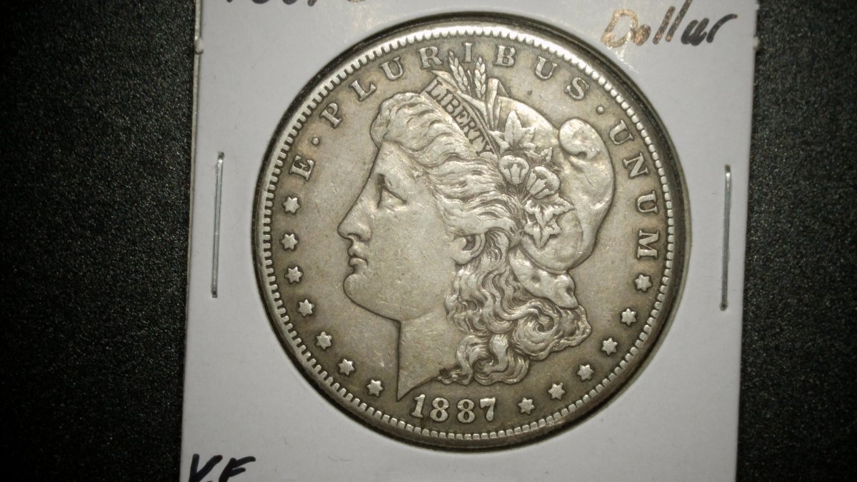 1887-O Morgan Silver Dollar Fine & 1887-S Morgan Silver Dollar Very Fine George T. Morgan