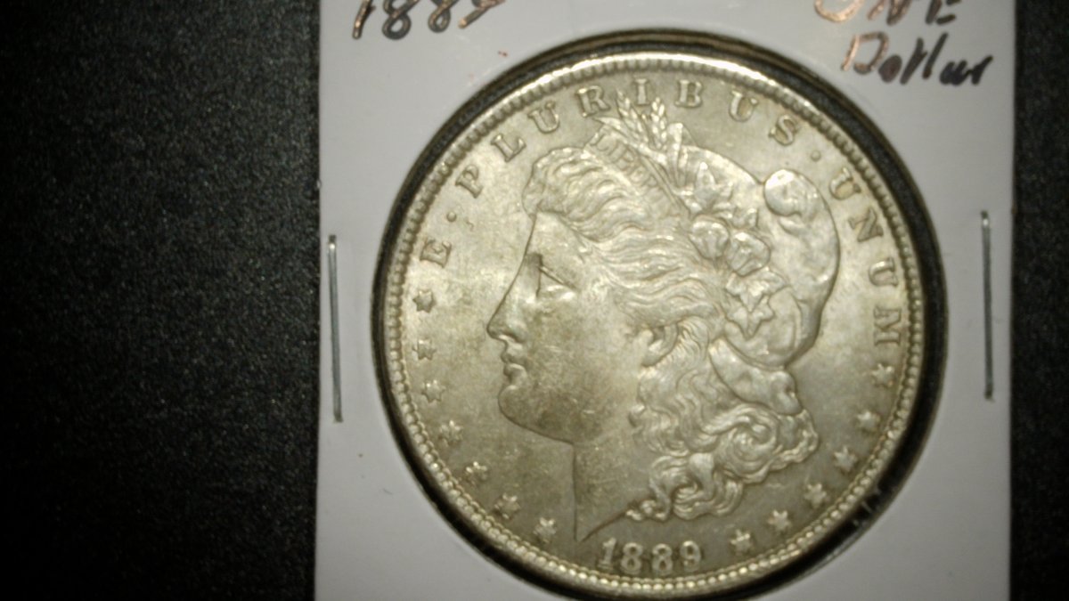1889-P Morgan Silver Dollar Mint State Coin by George T. Morgan 90% Silver