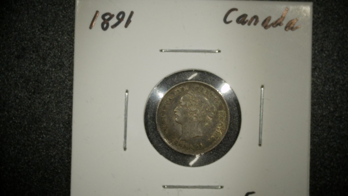 1891 Canada Silver 5 Cents Coin Uncirculated by Leonard Charles Wyon Victorian Era