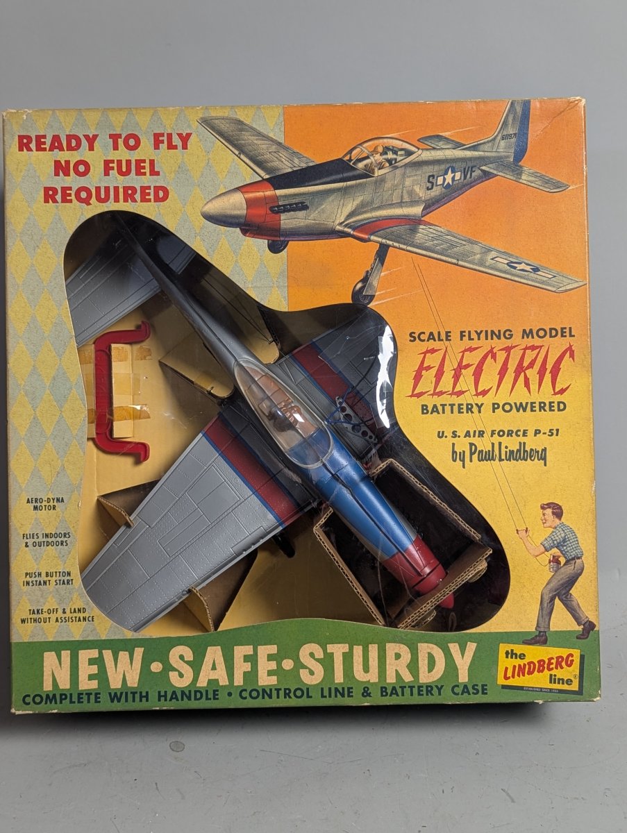 Lindberg Line Electric P-51 Mustang Model Airplane Vintage Toy Collectible Kit CL954