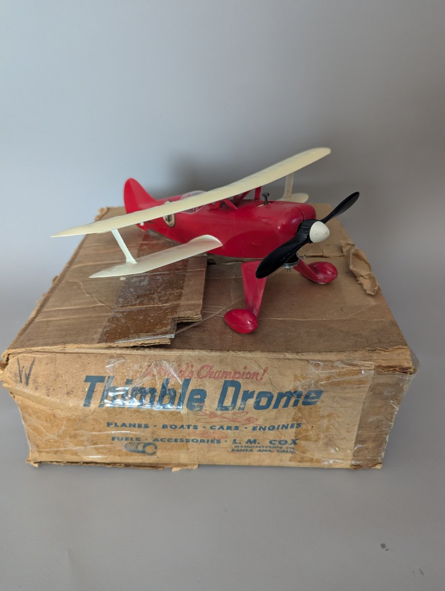 Vintage Cox Thimble Drome PT-19 Trainer Control Line Airplane with Original Box