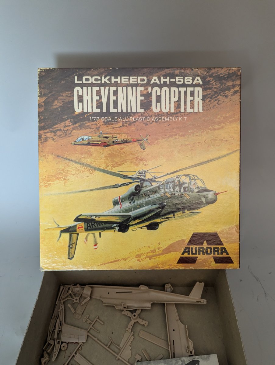 Vintage Aurora Lockheed AH-56A Cheyenne Model Kit with Original Box Art Painting