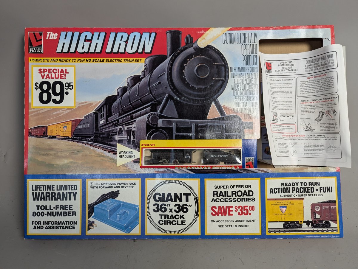 Life-Like Trains The High Iron HO Scale Electric Train Set Parts Missing Four Train Cars